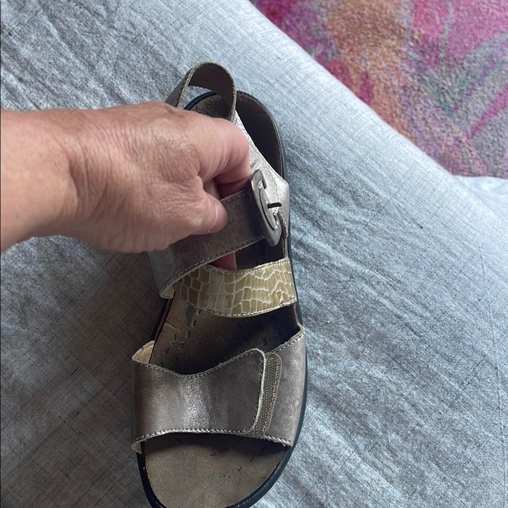 Metallic Sandals with Buckle
